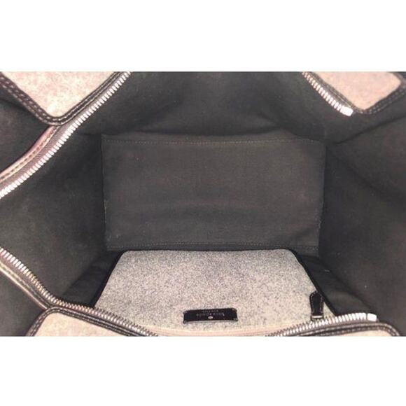 Kate Spade New York Black/Grey Ella Felt and Leather Large Top Zip Tote EUC 499 - Picture 7 of 16